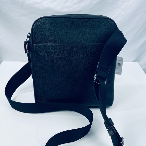 COACH Men’s Houston Flight Leather Shoulder Bag Black - Picture 4 of 5